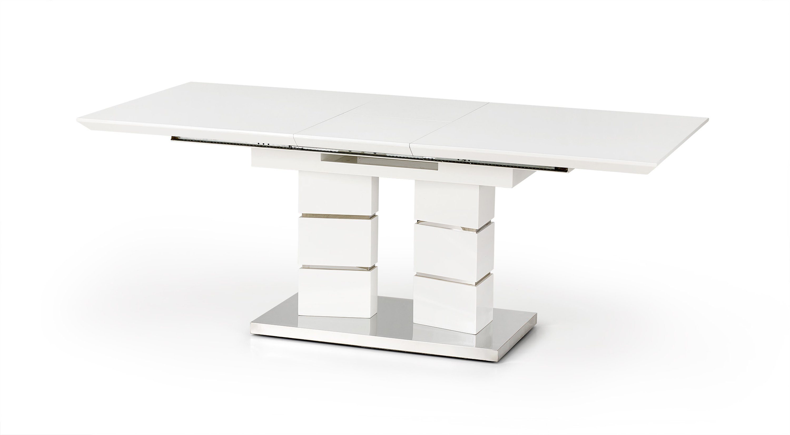 Esstisch designimpex Design 160 ausziehbar HA-333 Esstisch cm 200 Weiß bis Tisch Hochglanz