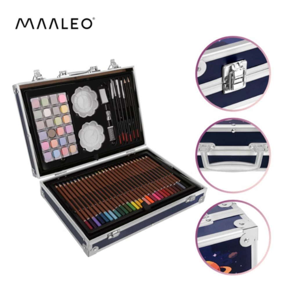 MAALEO Malstift Maaleo Malset Kinder Malkoffer Astronaut 145 Teile mit Stiften und Far