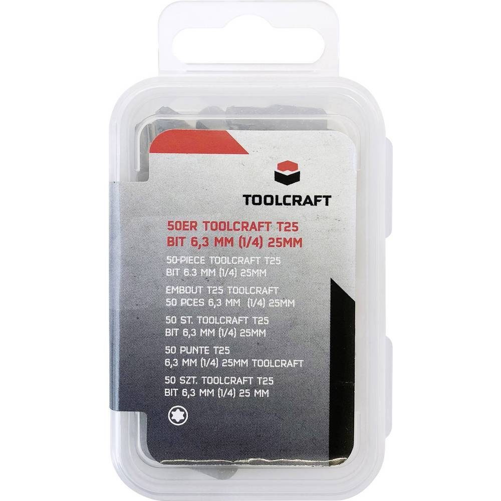 TOOLCRAFT Torx-Bit 50 Stück Bit 25 T25 mm 6.3 mm (1/4)