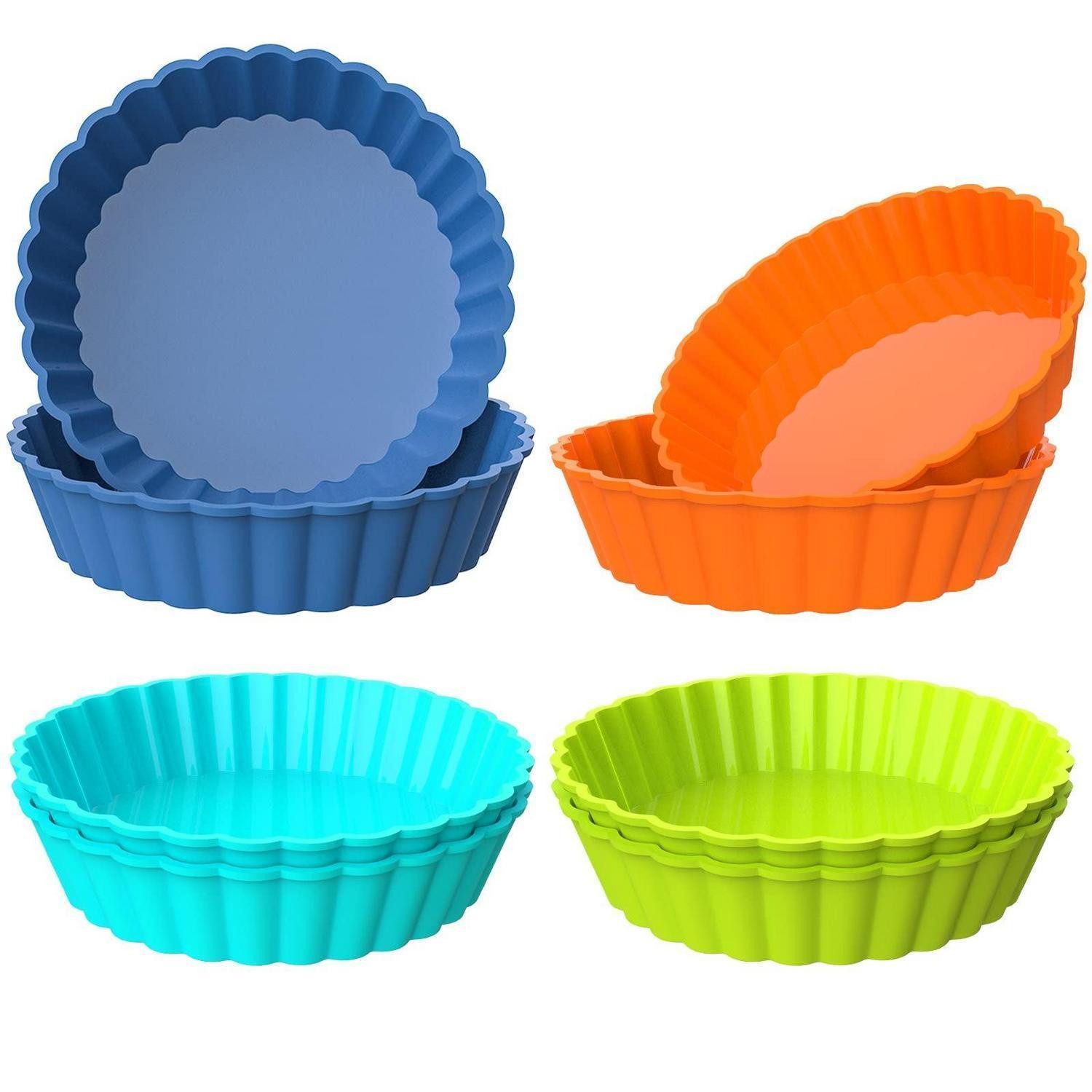 LuxusKollektion Tarteform Tarteform Silikon Mini Rund 8er Set 12,7cm, (8-tlg)
