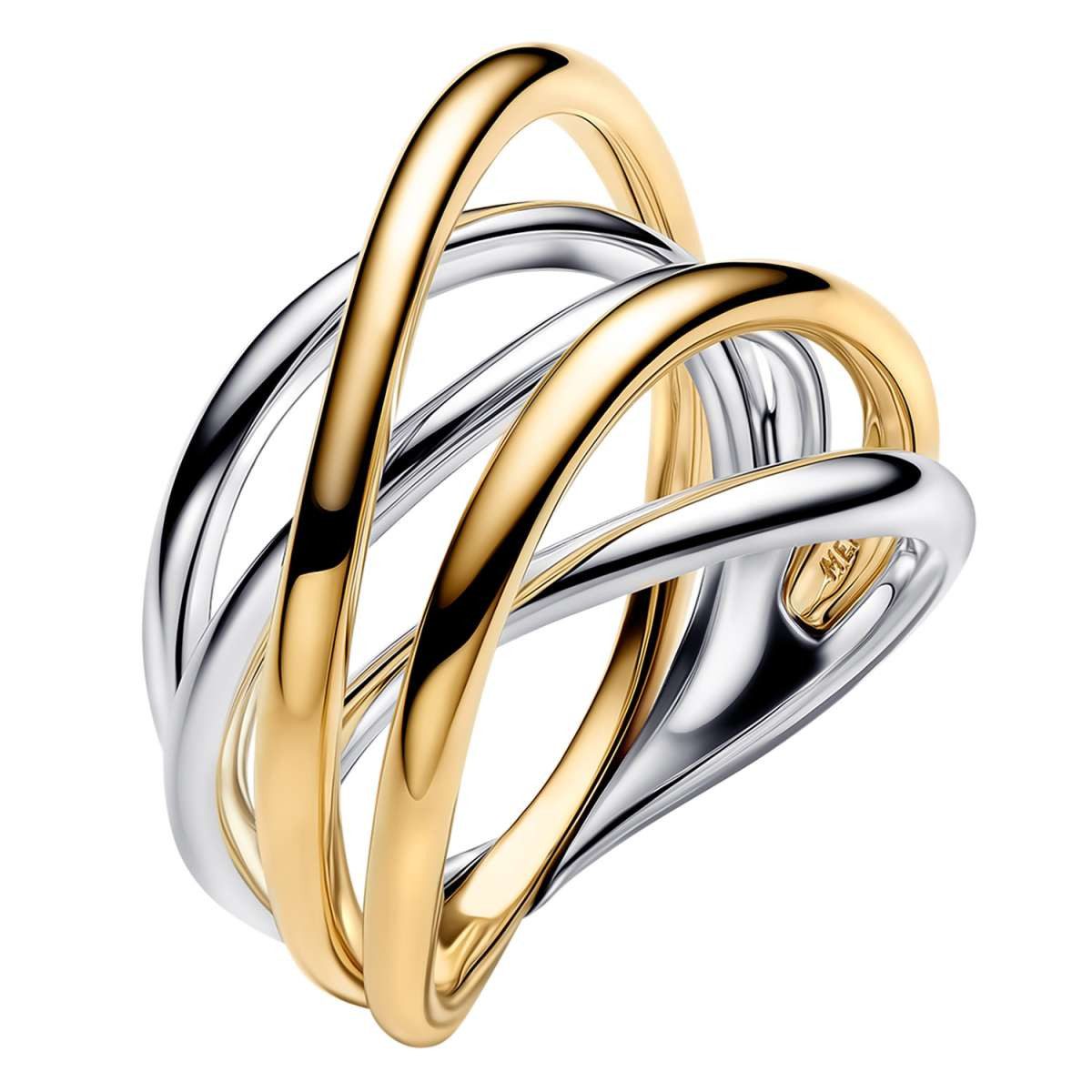 Pandora Silberring 164673C00, für Damen-Ring Zweifarbig Verschlungene Bänder