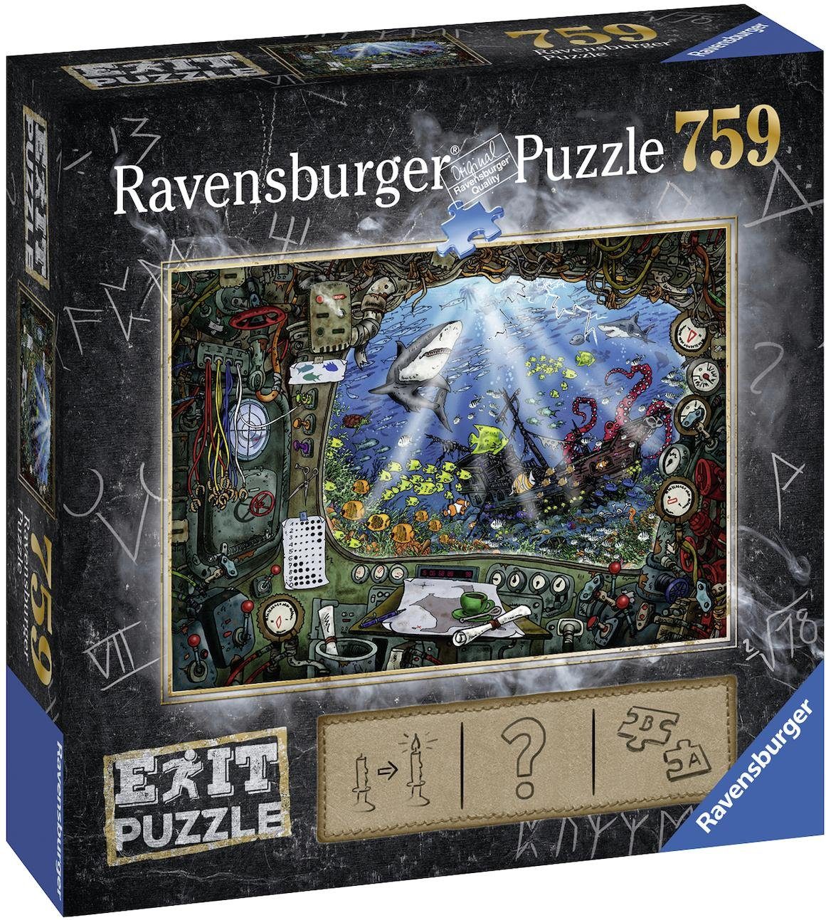 Ravensburger Puzzle EXIT, 4: Im U-Boot, 759 Puzzleteile, Made in Germany