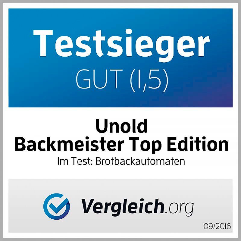 Unold Brotbackautomat Backmeister® Top Edition Keramik FUSION Sol-Gel Antihaftbeschichtung Programme, 12 68415, W, 615