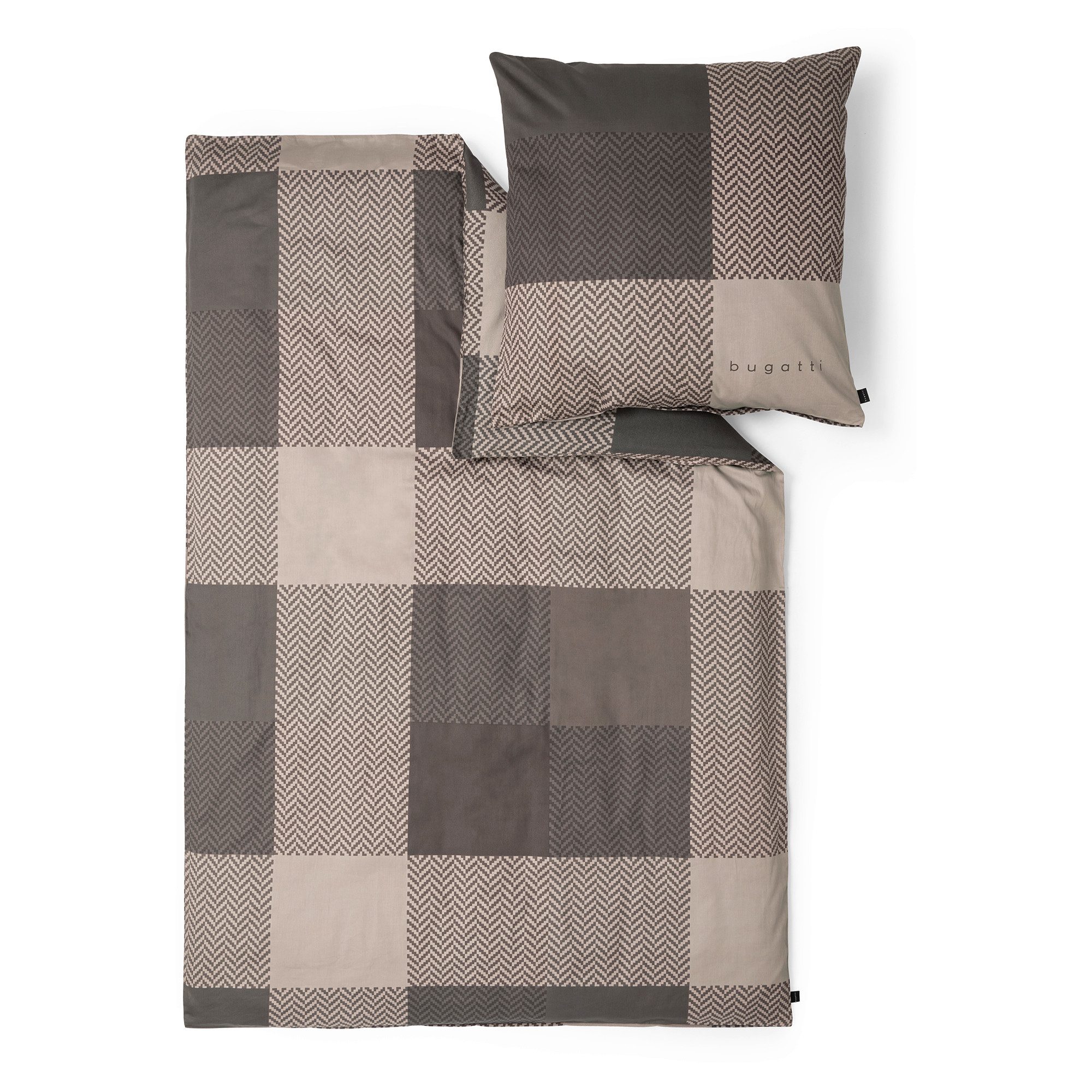 bugatti Bettwäsche Satin-Flanell Kombi-Bettwäsche bugatti, Flanell, Mako-Satin, 2 teilig, mit glatter Satin- und kuscheliger Flanellseite