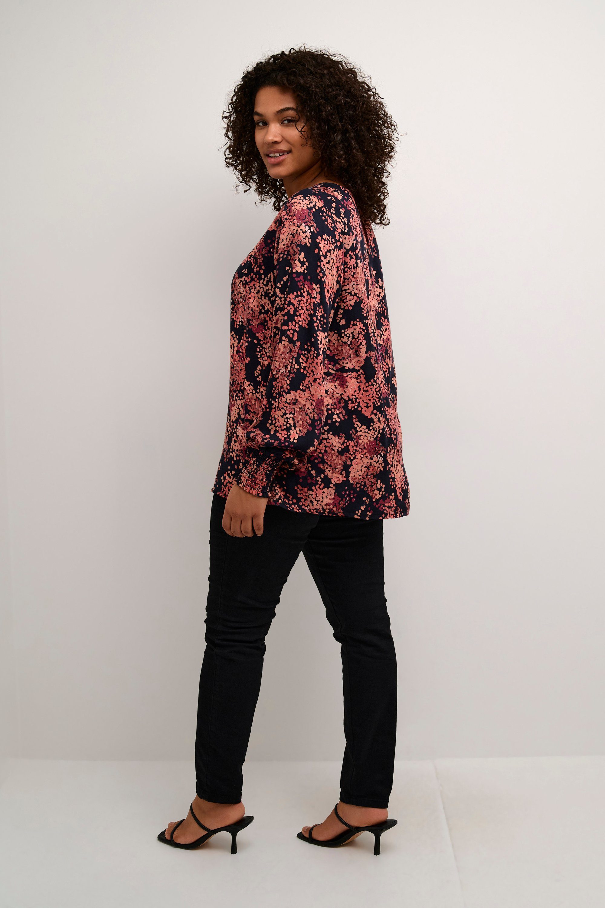 KAFFE Curve Langarmbluse Langarm-Bluse KCjeanetta Große Größen günstig online kaufen