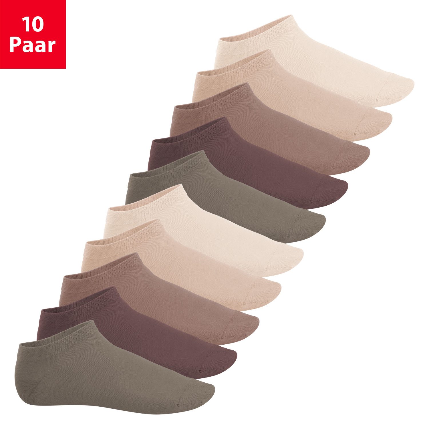 Footstar Sneakersocken EVERYDAY! 10 Paar / 20 Paar Damen & Herren Sneaker Socken (10-Paar) Perfekte Passform, angenehme Nähte, verstärke Ferse & Spitze