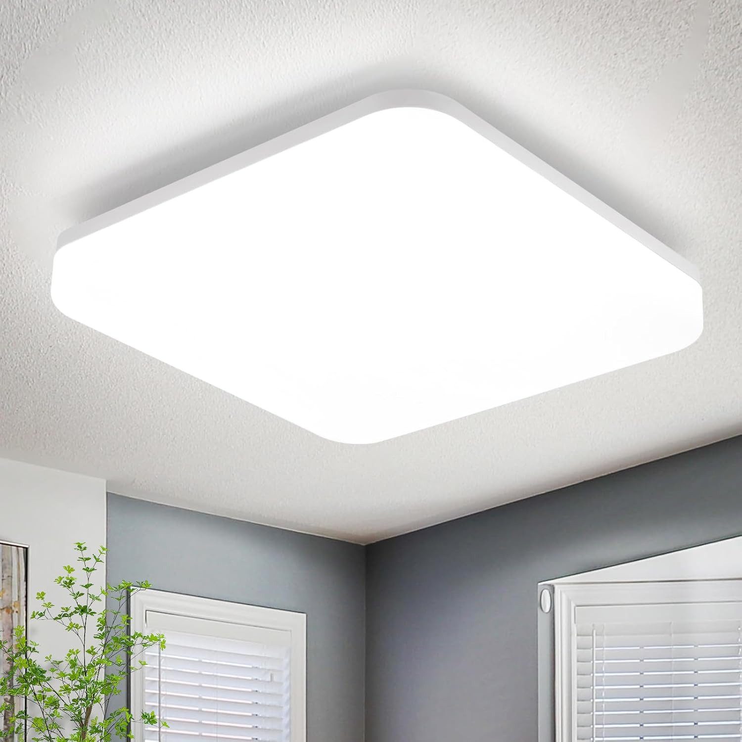 ZMH LED Deckenleuchte Wohnzimmer 22CM 18W zimmerlampe Eckig Schlafzimmer Kü günstig online kaufen