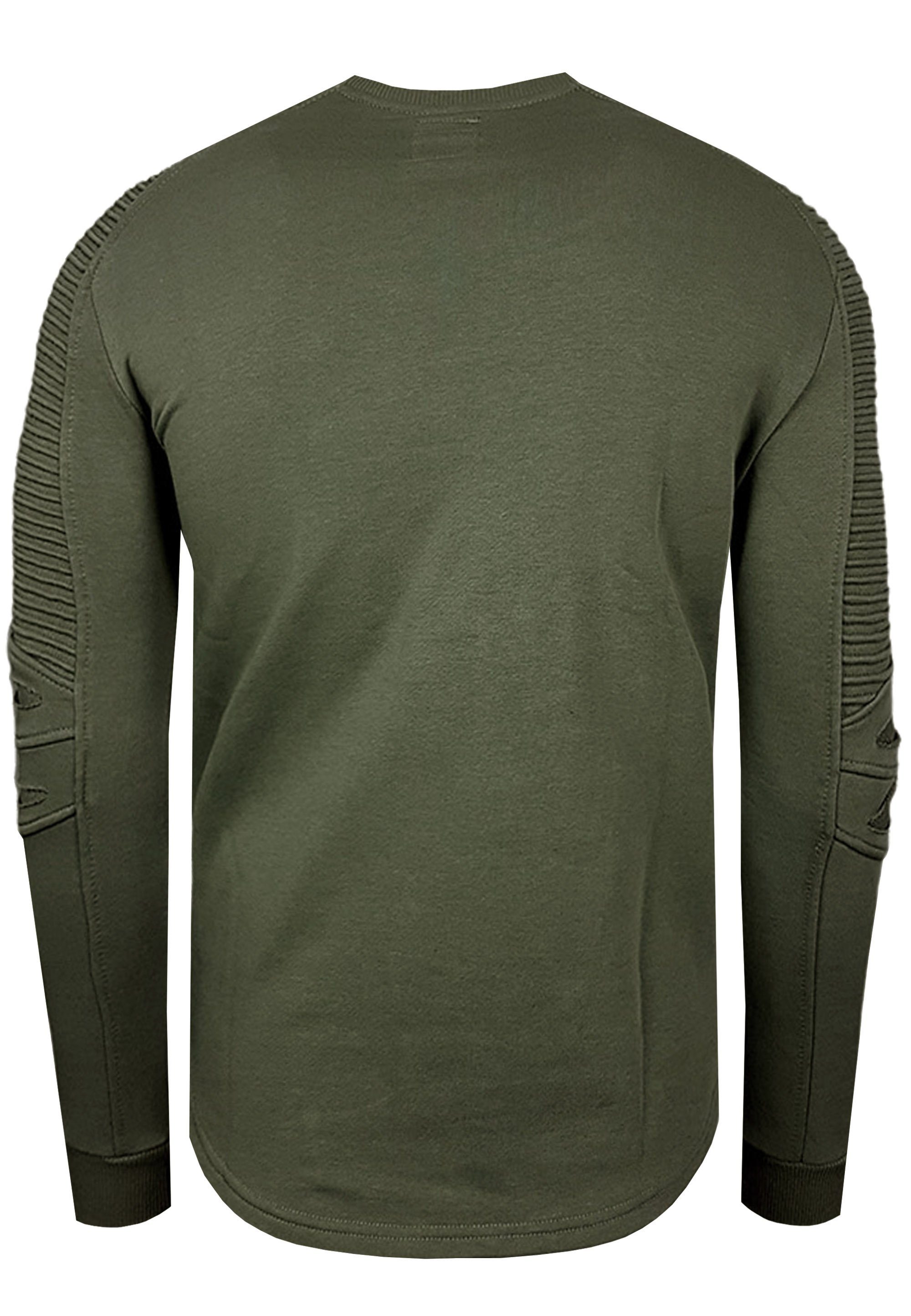 Rusty Ärmeldesign Sweatshirt Neal geripptem khaki mit