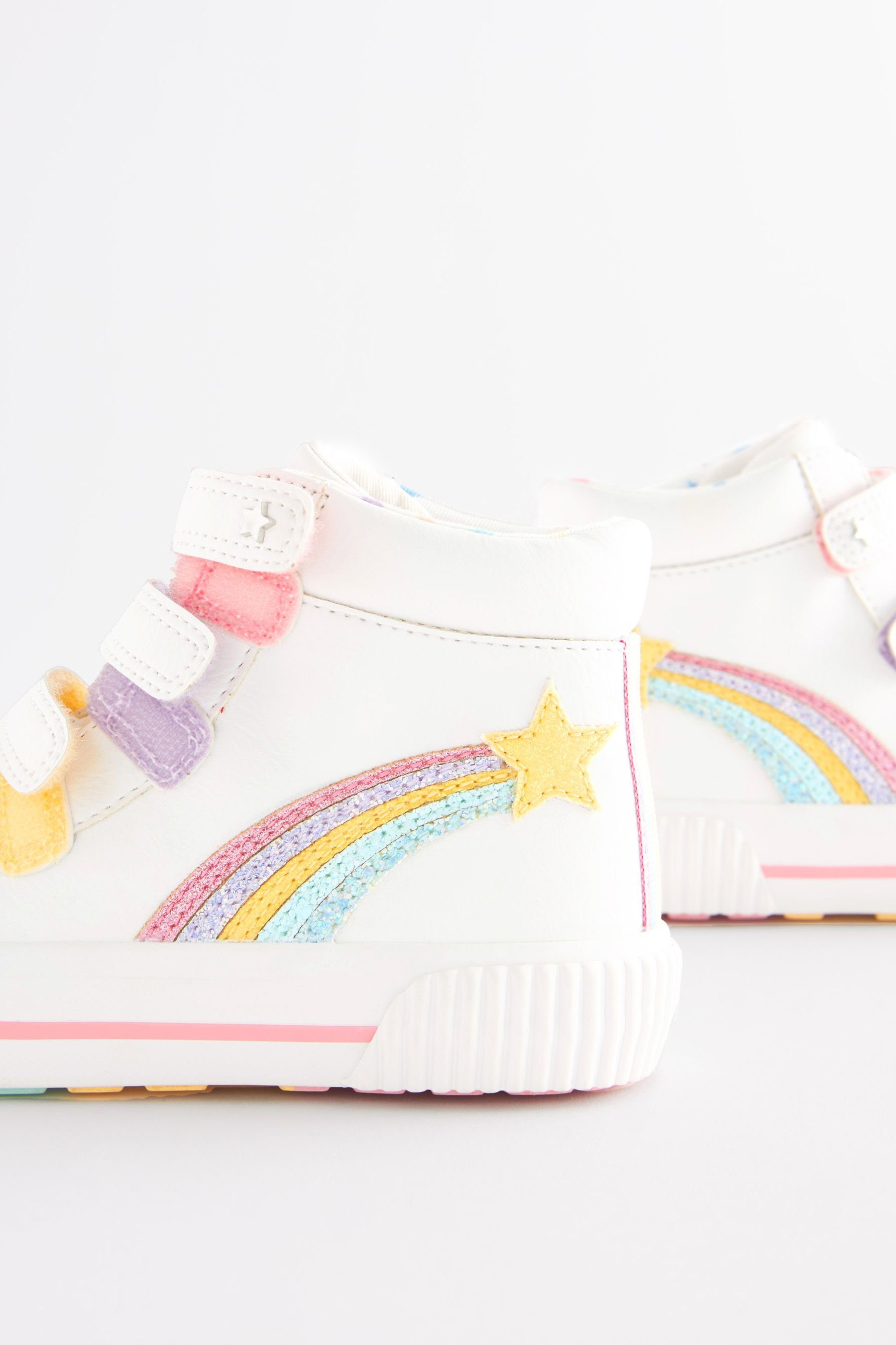 (1-tlg) Detail Klettverschluss White Sneaker Hoher Next Rainbow mit Sneaker