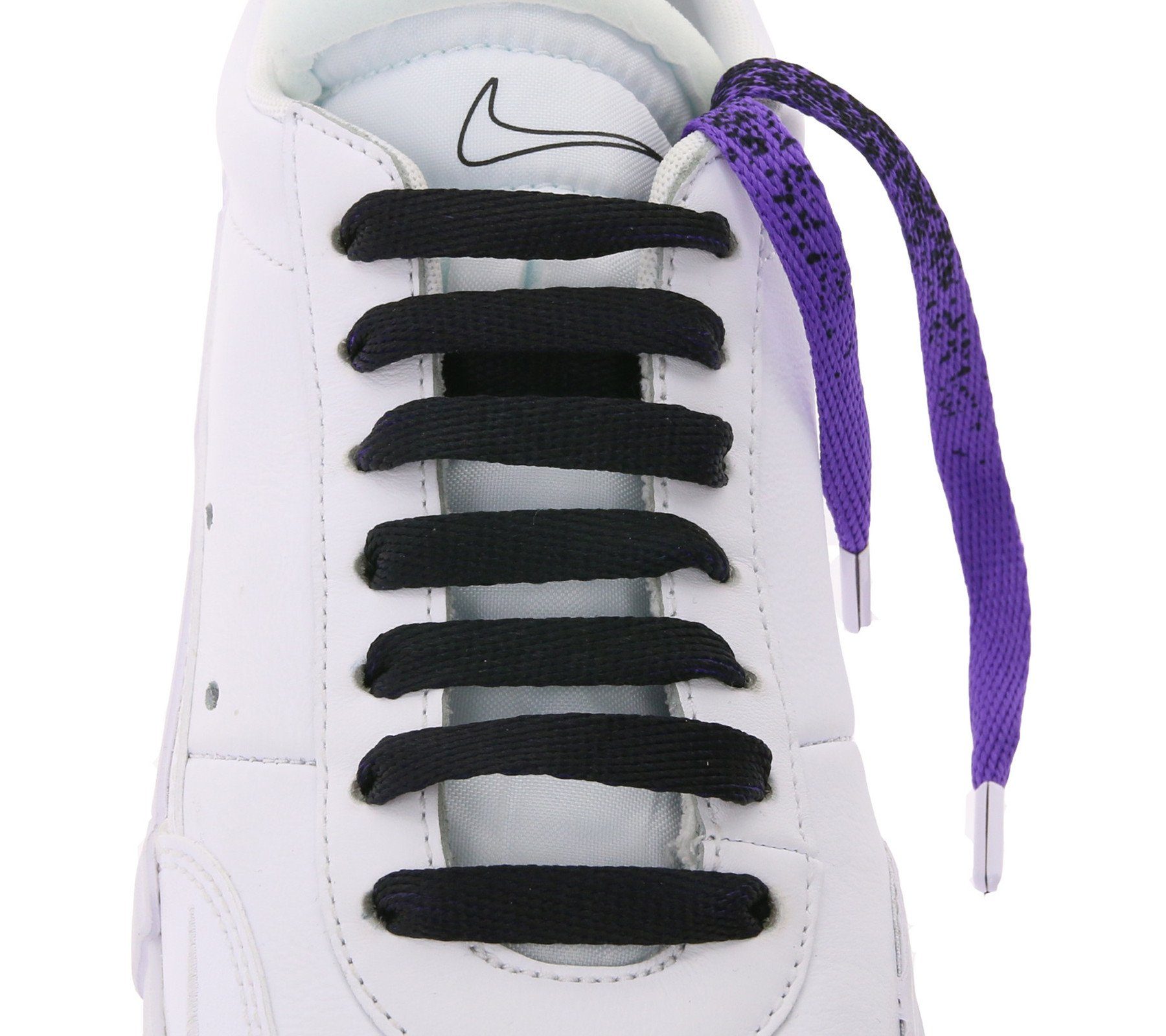 Schnürbänder TubeLaces Tubelaces Schuhbänder Schuhe Schnürsenkel trendige Violett/Schwarz Schnürsenkel