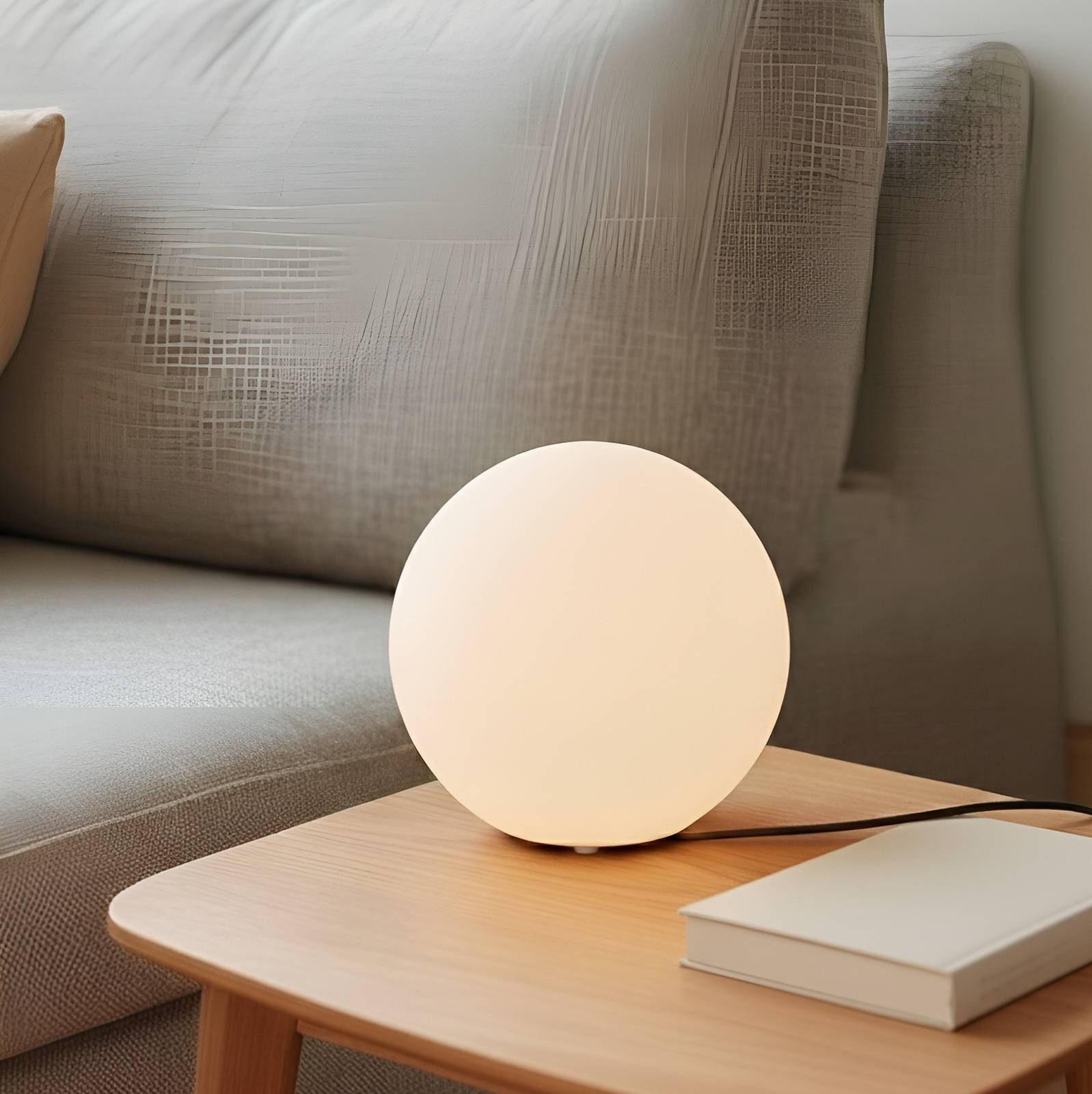 Lindby Tischleuchte Marike, Glas Weiß IP20, 1 x 60 W günstig online kaufen