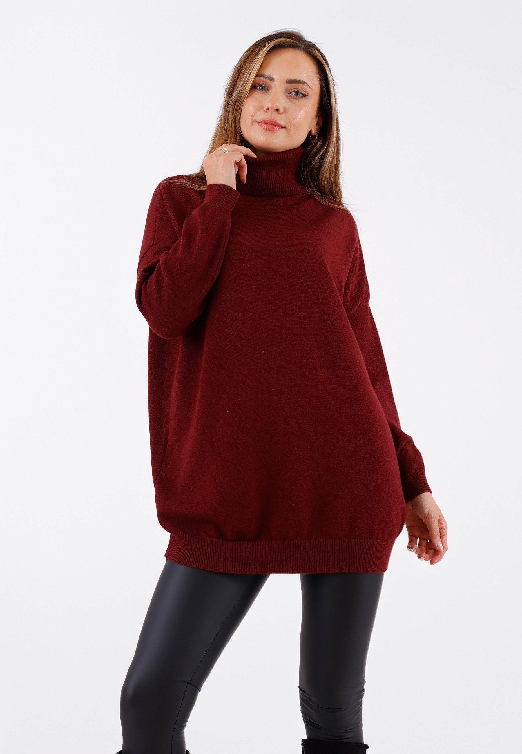 YC Fashion & Style Strickpullover Vokuhila-Rollkragenpullover – weich & läs günstig online kaufen
