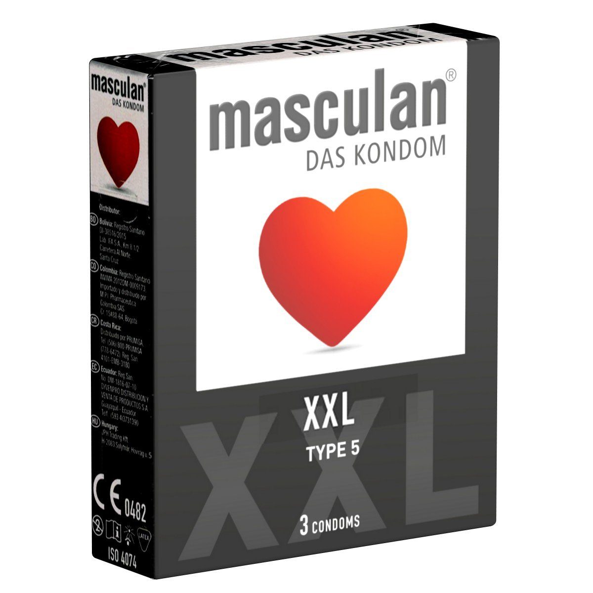 Masculan XXL-Kondome Typ 5 Platz Kondome für St., mit, ausreichend größere Packung 3 (XXL)