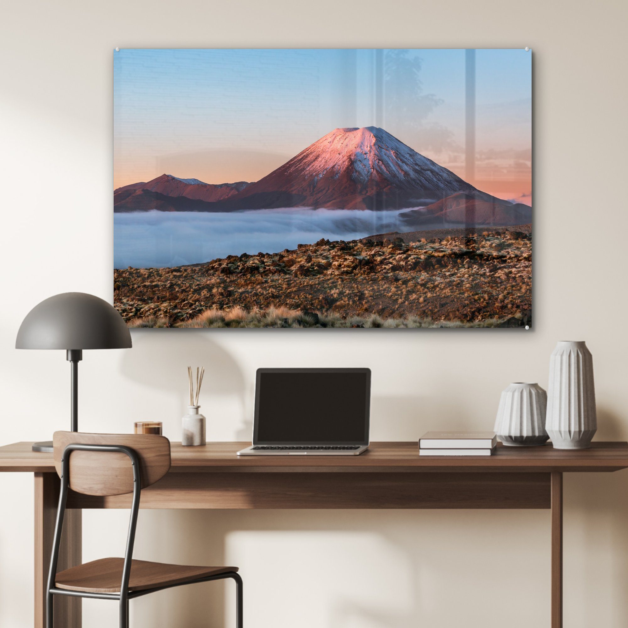 St), Tongariro-Nationalpark & MuchoWow Wohnzimmer Ngauruhoe Der im Acrylglasbilder Ozeanien, Vulkan Schlafzimmer (1 in Acrylglasbild