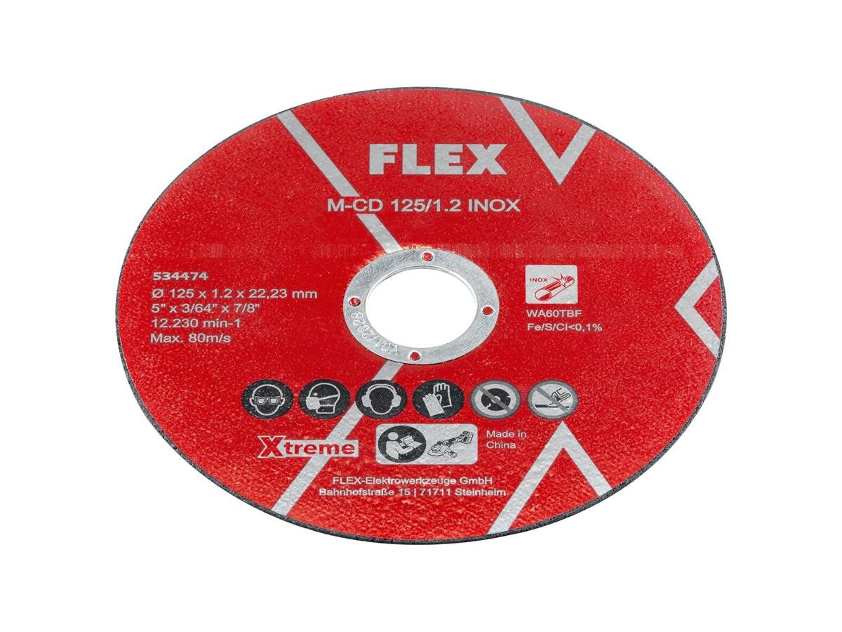 Flex Winkelschleifer LE 9-11 125 230/CEE, max. 11500 U/min, (inkl. L-BOXX, FicTec Mutter, 10 Trennscheiben)