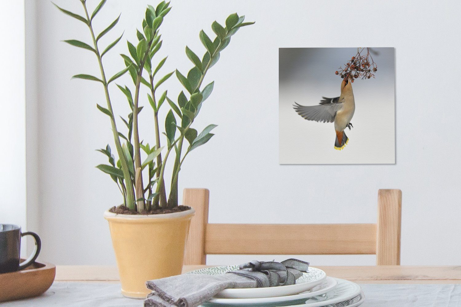 Leinwandbild (1 Bilder Schlafzimmer frisst Fliegender für OneMillionCanvasses® Leinwand Wohnzimmer Beeren, St), Pestvogel