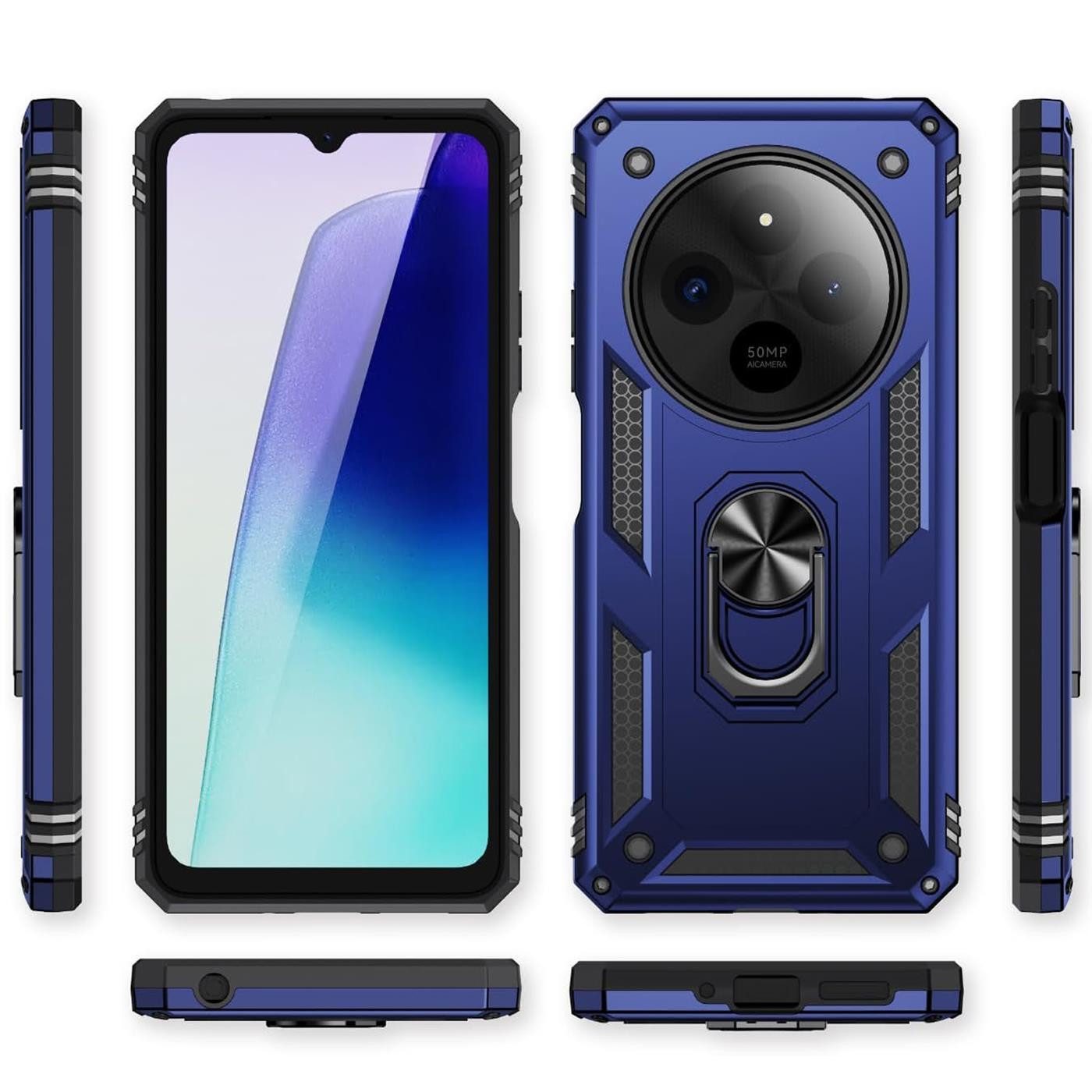 CoolGadget Handyhülle Armor Shield Case für Xiaomi Redmi 14C 6,88 Zoll, Outdoor Cover mit Magnet Ringhalterung Hülle für Redmi 14C Poco C75 – Bild 2 von 5