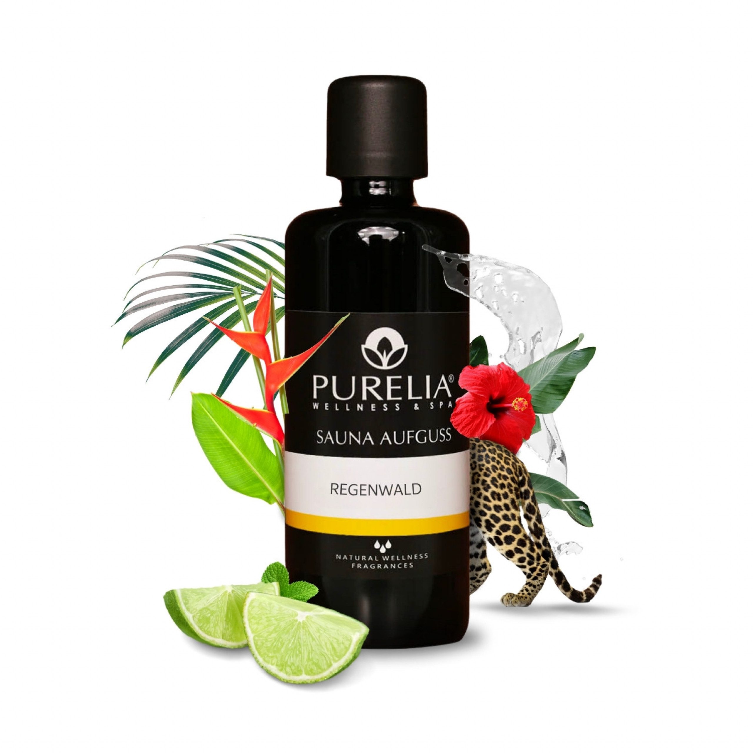 Purelia Aufgusskonzentrat PURELIA Saunaaufguss Konzentrat Regenwald 100 ml natürlicher