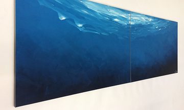 WandbilderXXL Gemälde Submarine 200 x 70 cm, Abstraktes Gemälde, handgemaltes Unikat