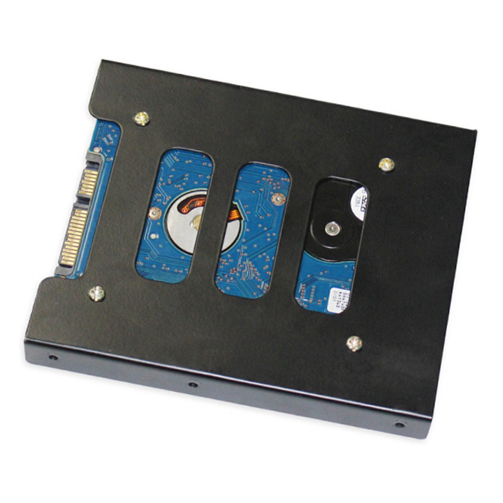 Bolwins Festplatten-Einbaurahmen Q89 Einbaurahmen 2,5" zu 3,5" SSD Festplatte Einbau Rahmen HDD Adapter, Stabile Metallhalterung mit Belüftungsöffnungen für Küh – Bild 5 von 5