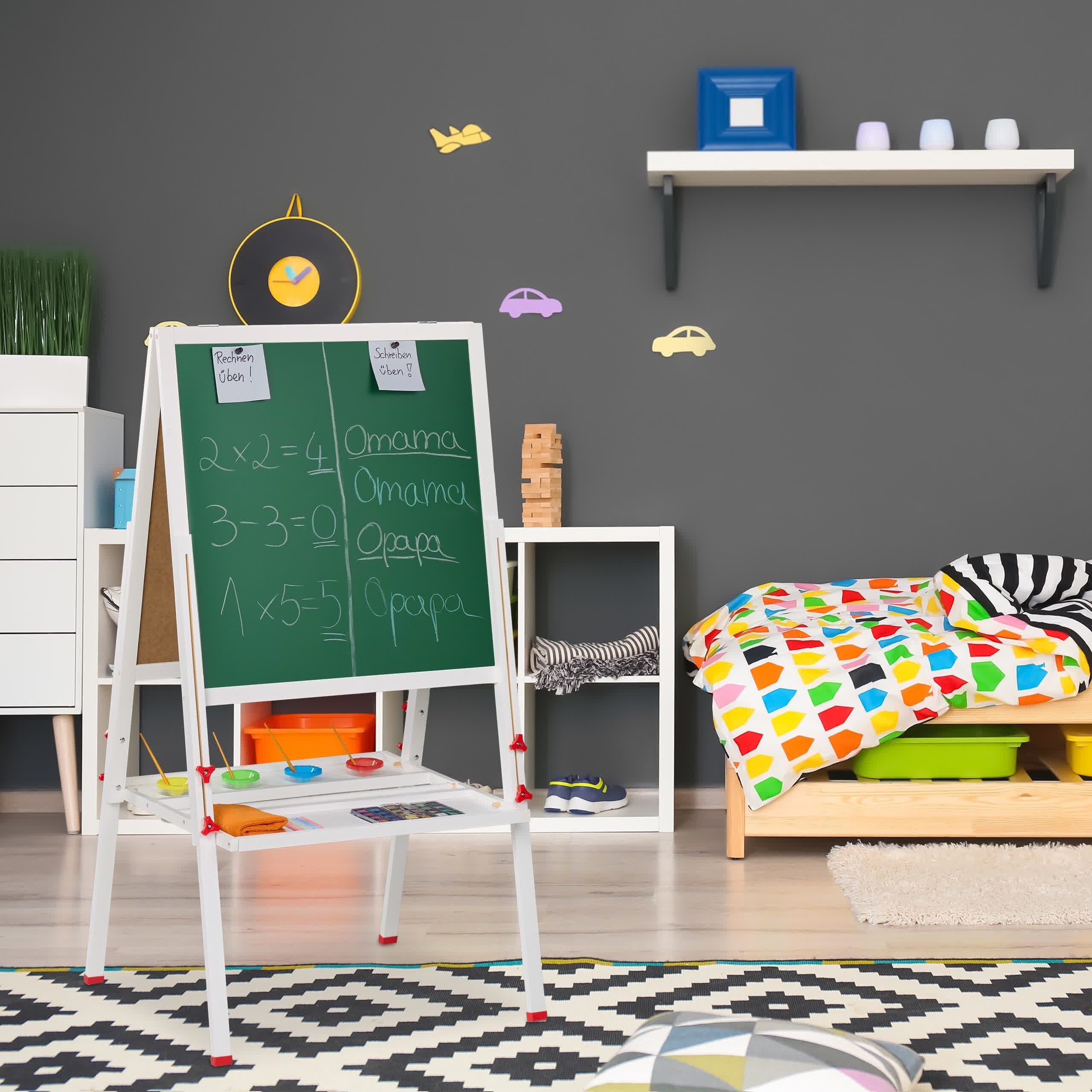 relaxdays Standtafel Kinderstandtafel mit Whiteboard
