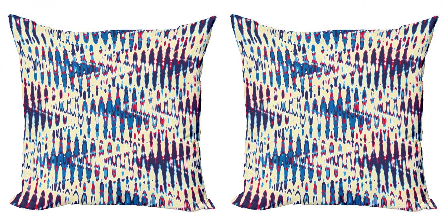 Kissenbezüge Modern Waves Zusammenfassung Blau (2 Doppelseitiger Abakuhaus Stück), Digitaldruck, Gebrochen Accent