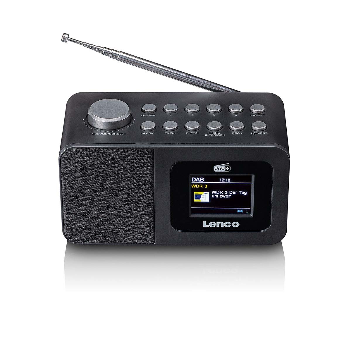 Lenco CR-625BK Radio (FM Radio,DAB+ Radio, 3 W, DAB+, PLL FM, Doppelalarm, Sleeptimer, AUX-In für flexiblen Einsatz)