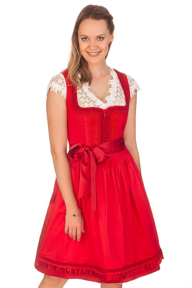 KRÜGER COLLECTION Dirndl Midi Dirndl 2tlg. - RUBY - kirschrot