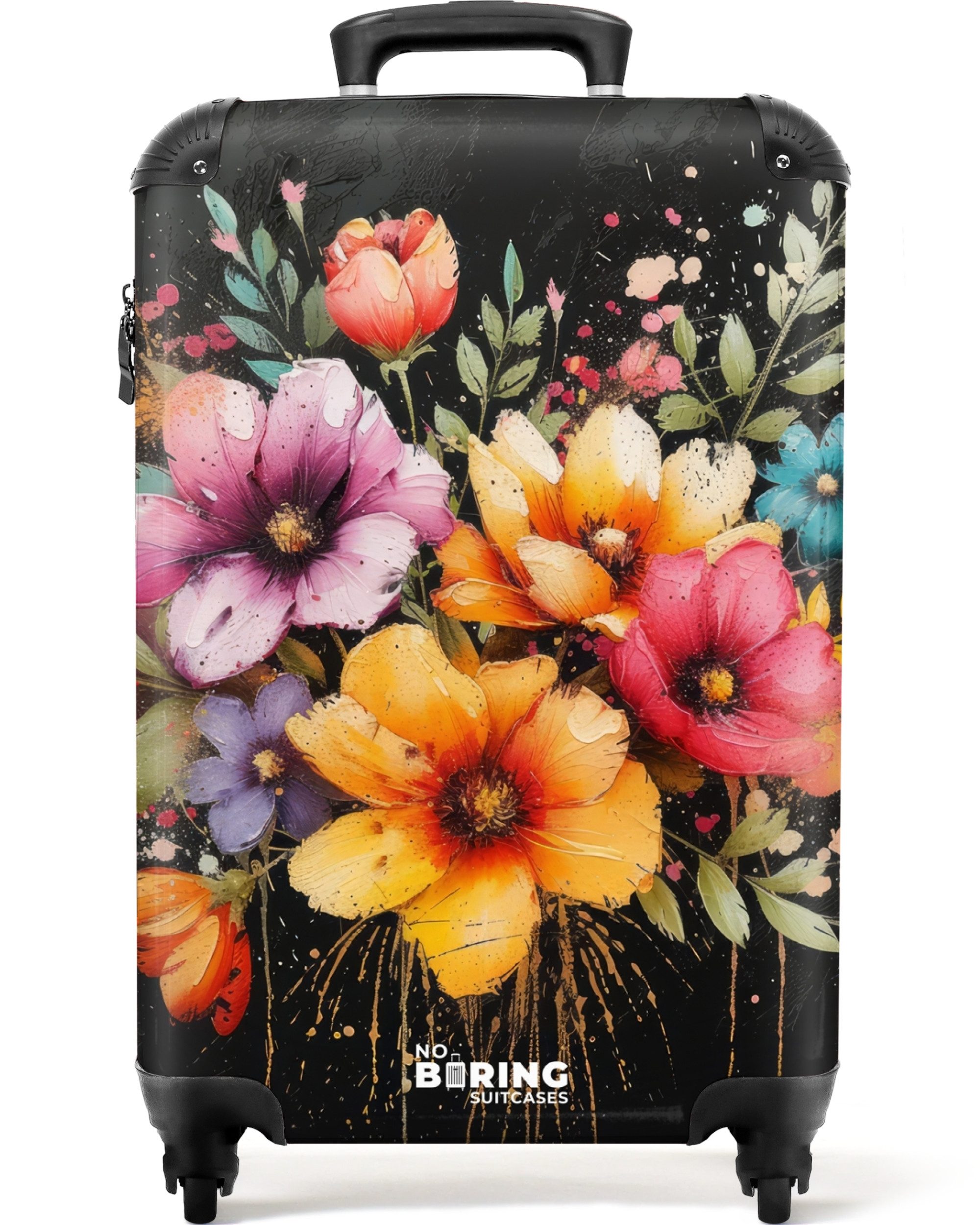 NoBoringSuitcases.com© Hartschalen-Trolley Blumen im Graffiti-Stil 55x35x20 günstig online kaufen