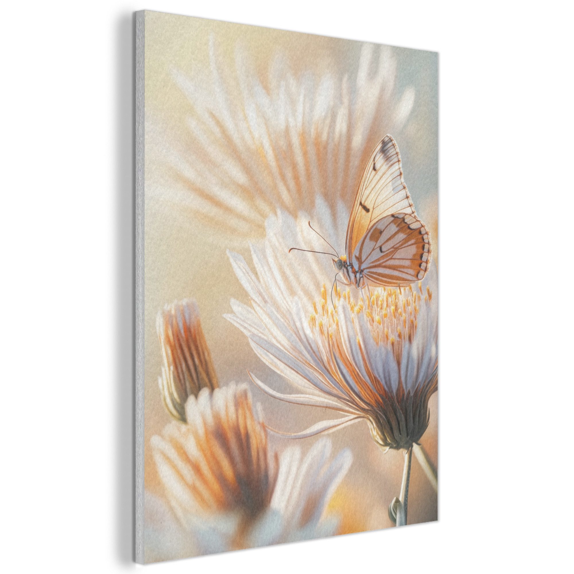 MuchoWow Gemälde Schmetterling - Blume - günstig online kaufen