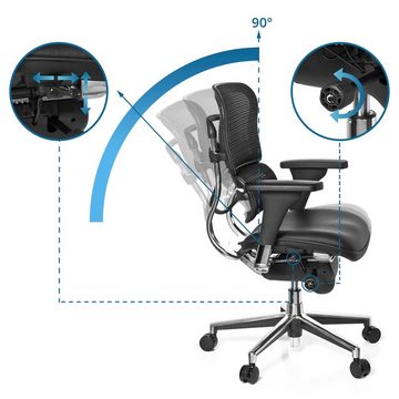 hjh OFFICE Drehstuhl Luxus Chefsessel ERGOHUMAN BASE Leder (1 St), Bürostuhl ergonomisch