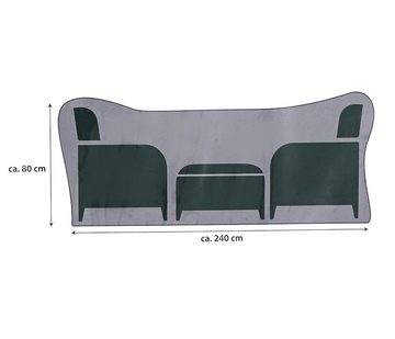 Dehner Gartenmöbel-Schutzhülle Abdeckung für Sitzgruppe, Polyester, grau, Wasserabweisende Schutzhaube für Sitzgruppen aus schützendem Polyester
