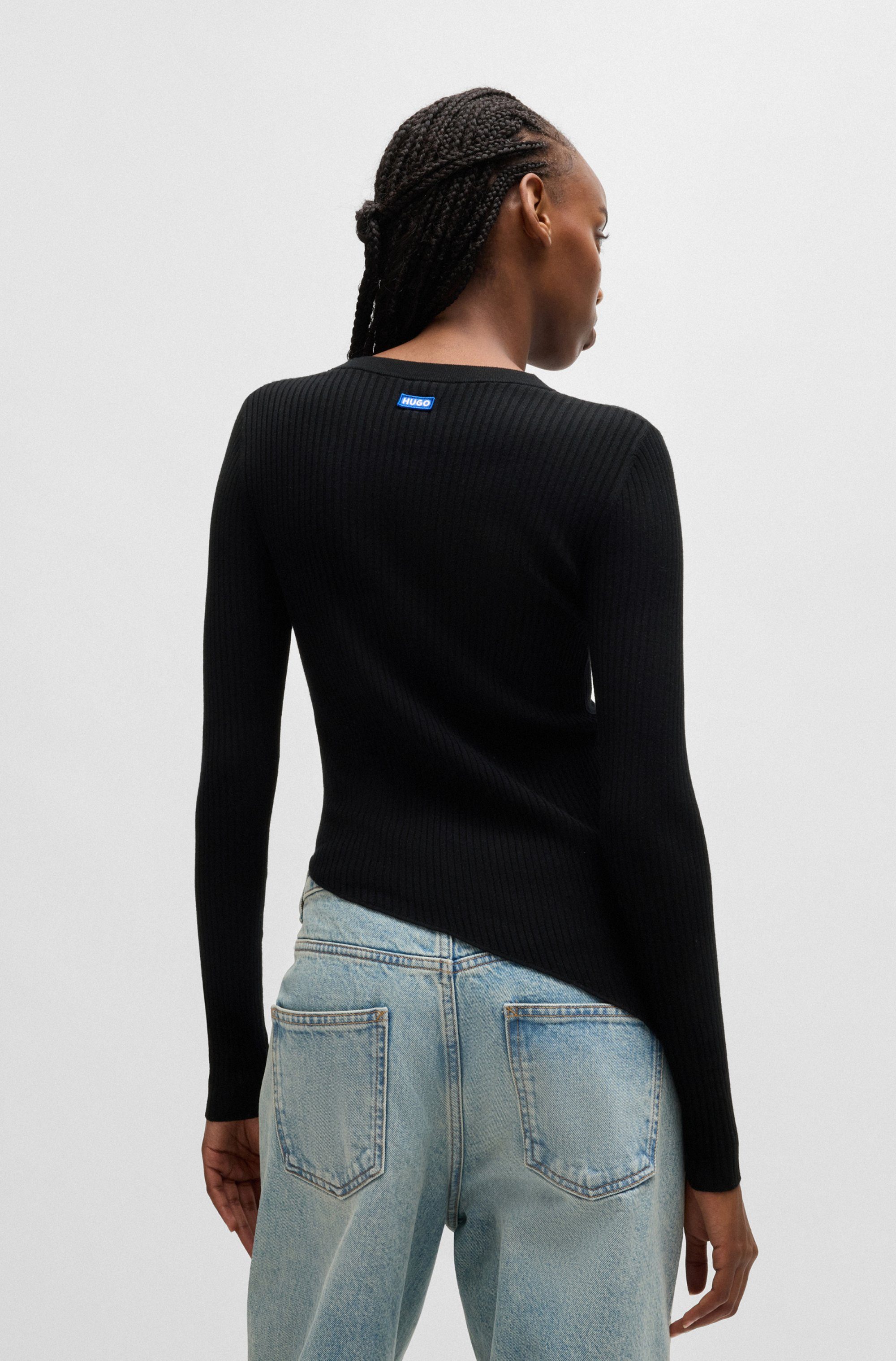 HUGO Blue Strickpullover Somy mit asymetrischem günstig online kaufen