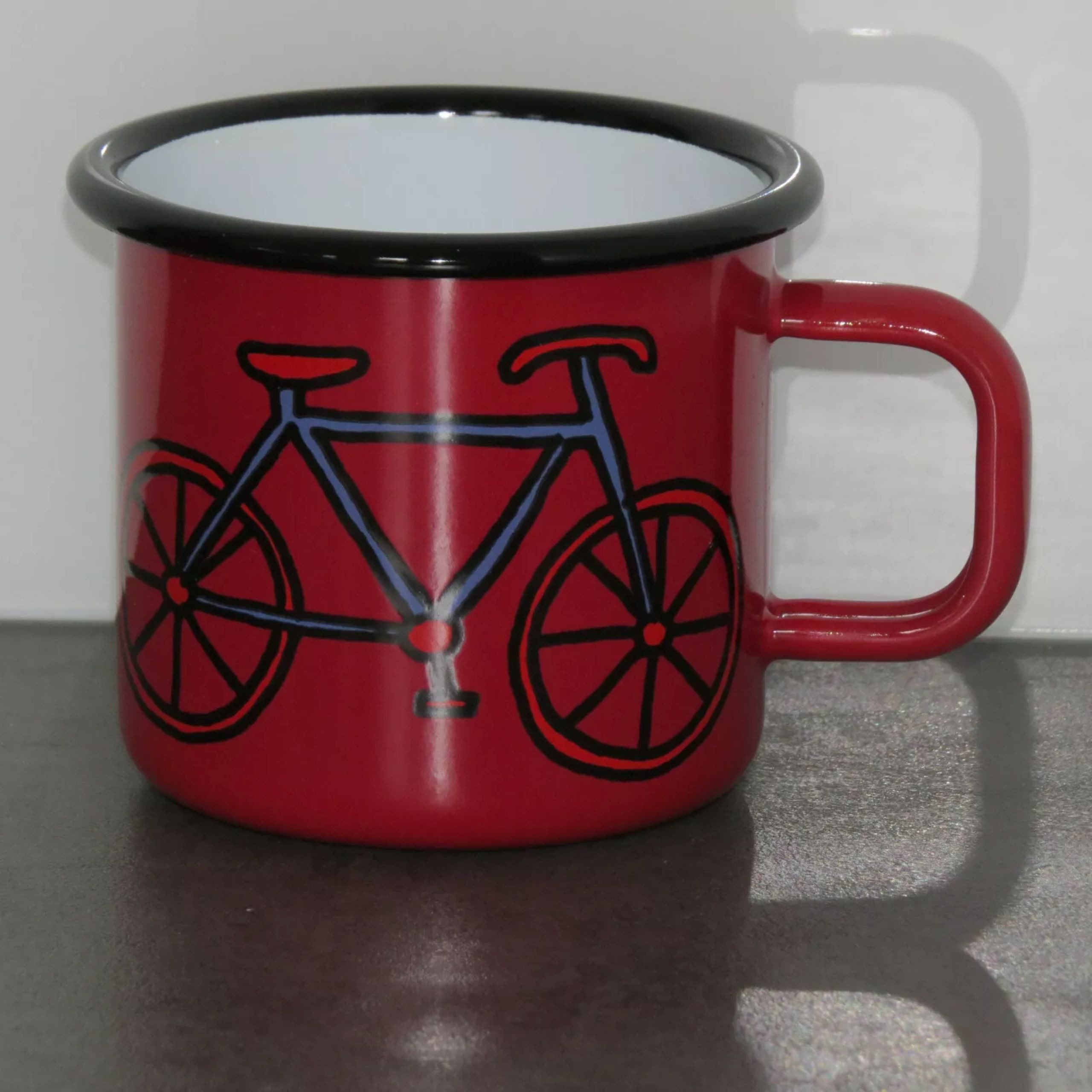 Holzprodukte Becher Email Emaile Emaille Kaffeebecher Teetasse Becher Tasse Kaffee Tee, 350 ml