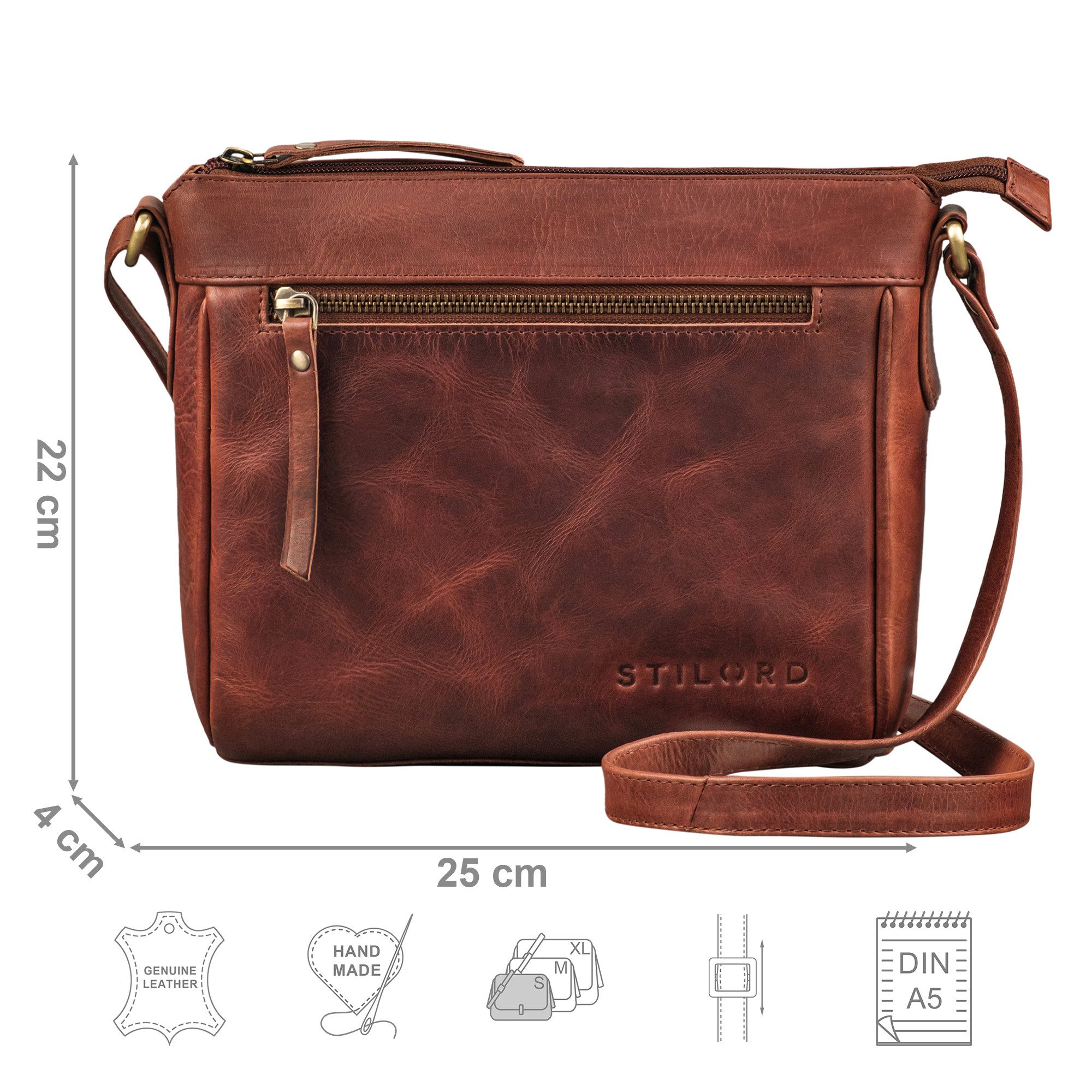 STILORD Handtasche "Mirabelle" Zeitlose Lederdatsche Handtasche Damen zum Umhängen