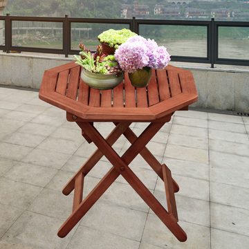 etc-shop Gartentisch, Kleiner Gartentisch Holz Beistelltisch Balkontisch
