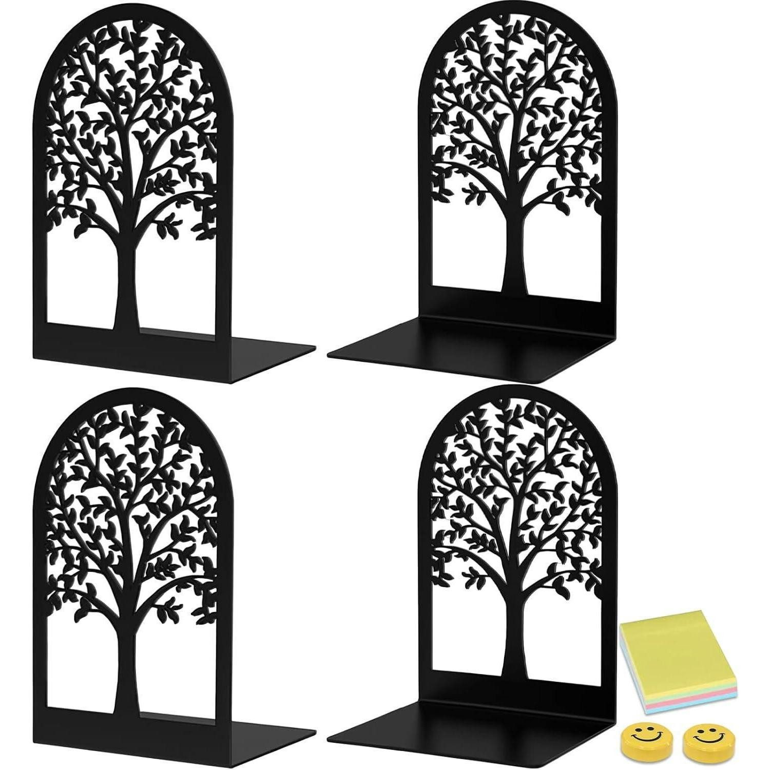 LuxusKollektion Buchstütze Buchstütze Metall Schwarz 2er Set Bücherhalter Regal Vintage