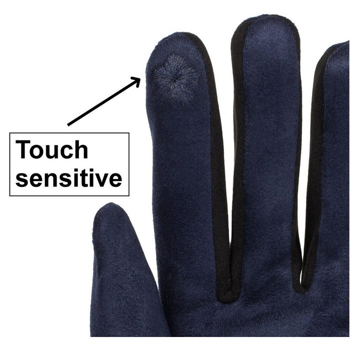 styleBREAKER Fleecehandschuhe Touchscreen Handschuhe Kontrast PP8885