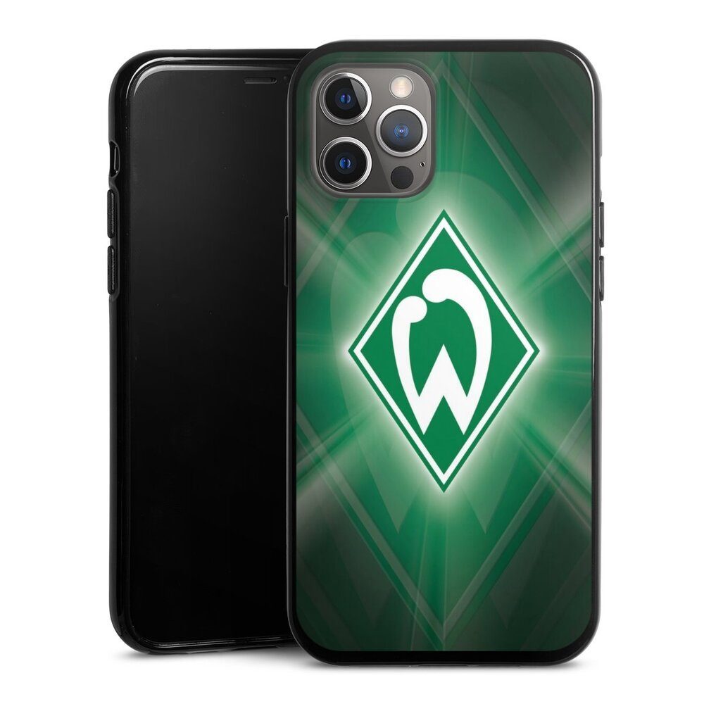 DeinDesign Handyhülle SV Werder Bremen Offizielles Lizenzprodukt Wappen Werder Bremen Laser, Apple iPhone 12 Pro Max Silikon Hülle Bumper Case Handy Schutzhülle