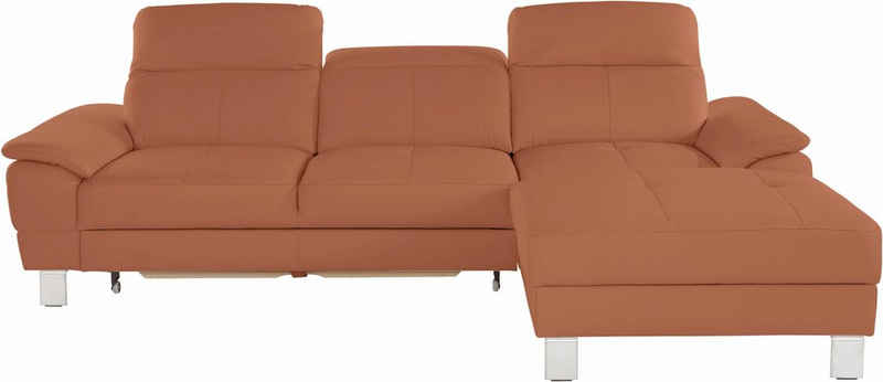 exxpo - sofa fashion Ecksofa Mantua 2, L-Form, mit Kopf- bzw. Rückenverstellung, wahlweise mit Bettfunktion