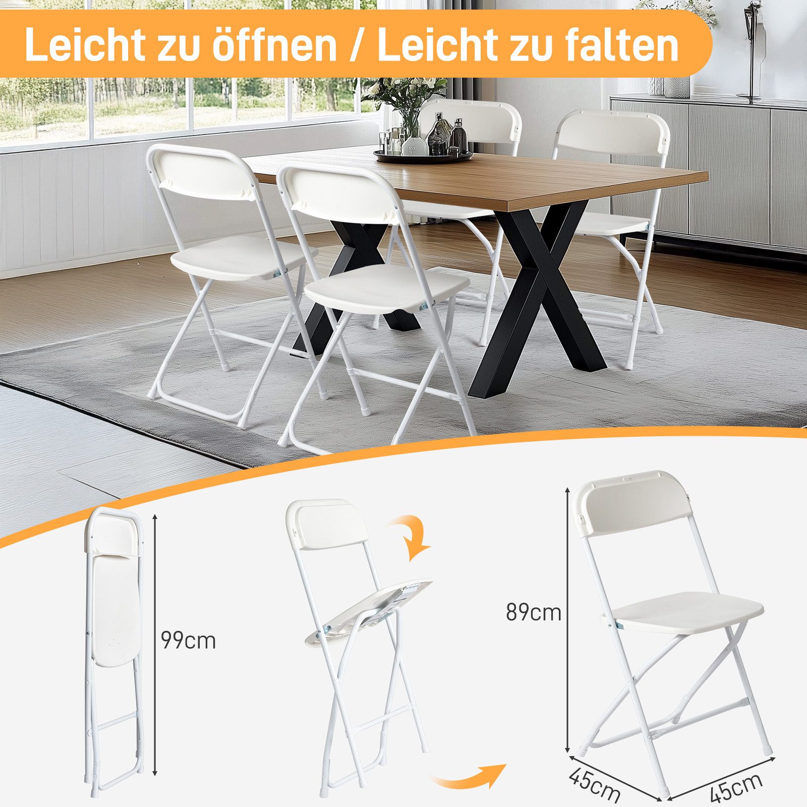 VINGLI Klappstuhl Klappstühle 2er/4er/6er/8er/10/12er Set, Gartenstuhl (12 günstig online kaufen