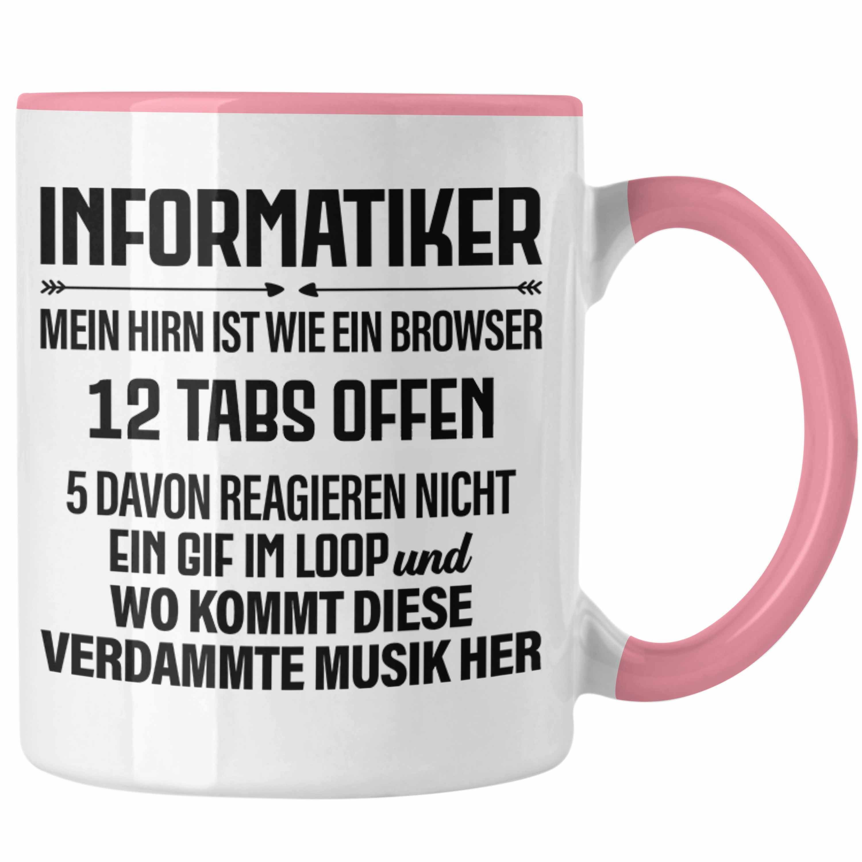 Trendation Tasse Trendation - Informatiker Tasse Geschenk Programmierer Gadget Lustig Geschenkidee Männer Zubehör Informatiklehrer IT Programmierer Rosa