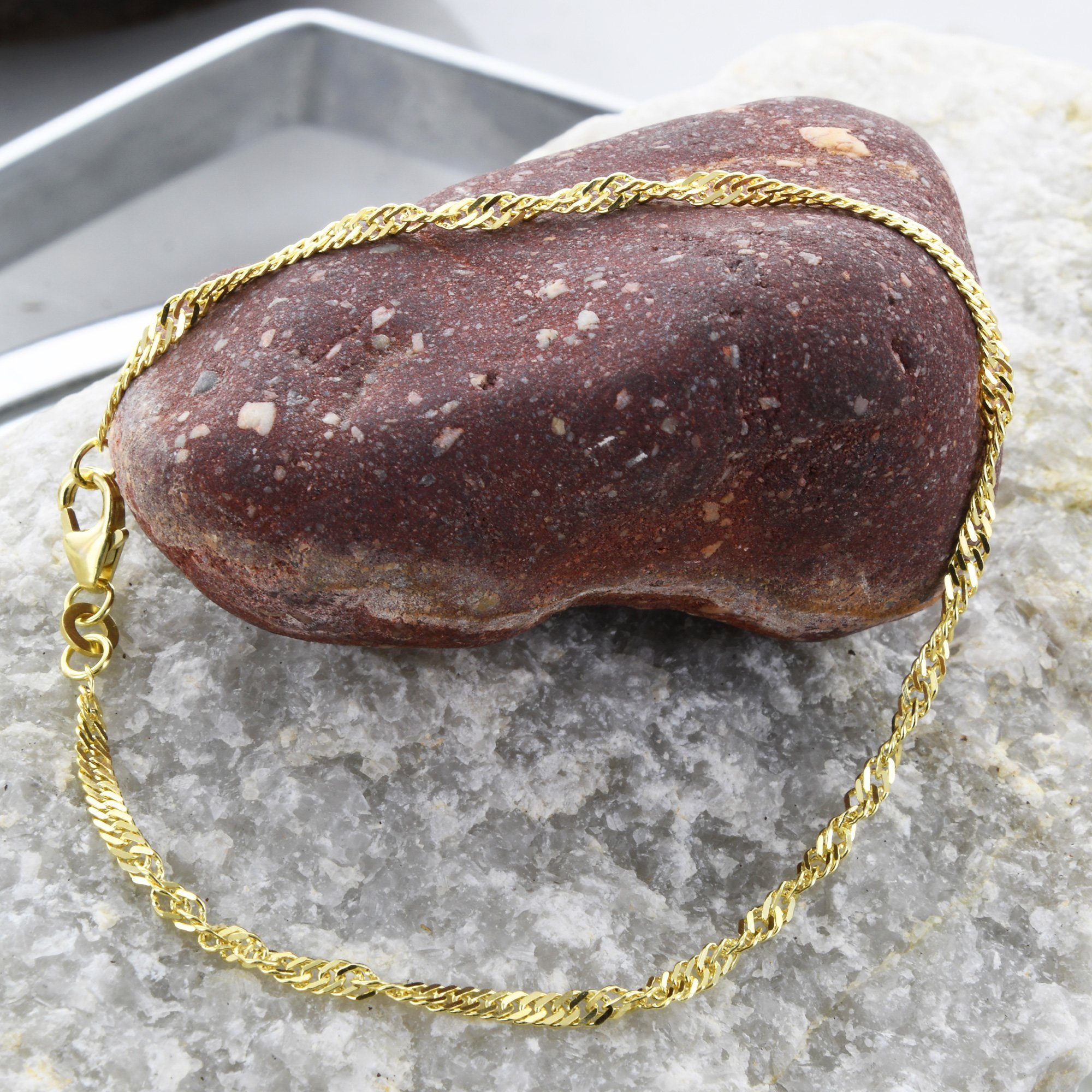 HOPLO Goldarmband Goldkette Singapurkette Länge 19cm günstig online kaufen