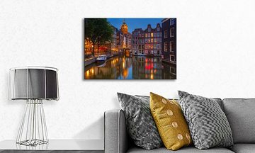 WandbilderXXL Leinwandbild Canal in Amsterdam, Amsterdam (1 St), Wandbild,in 6 Größen erhältlich