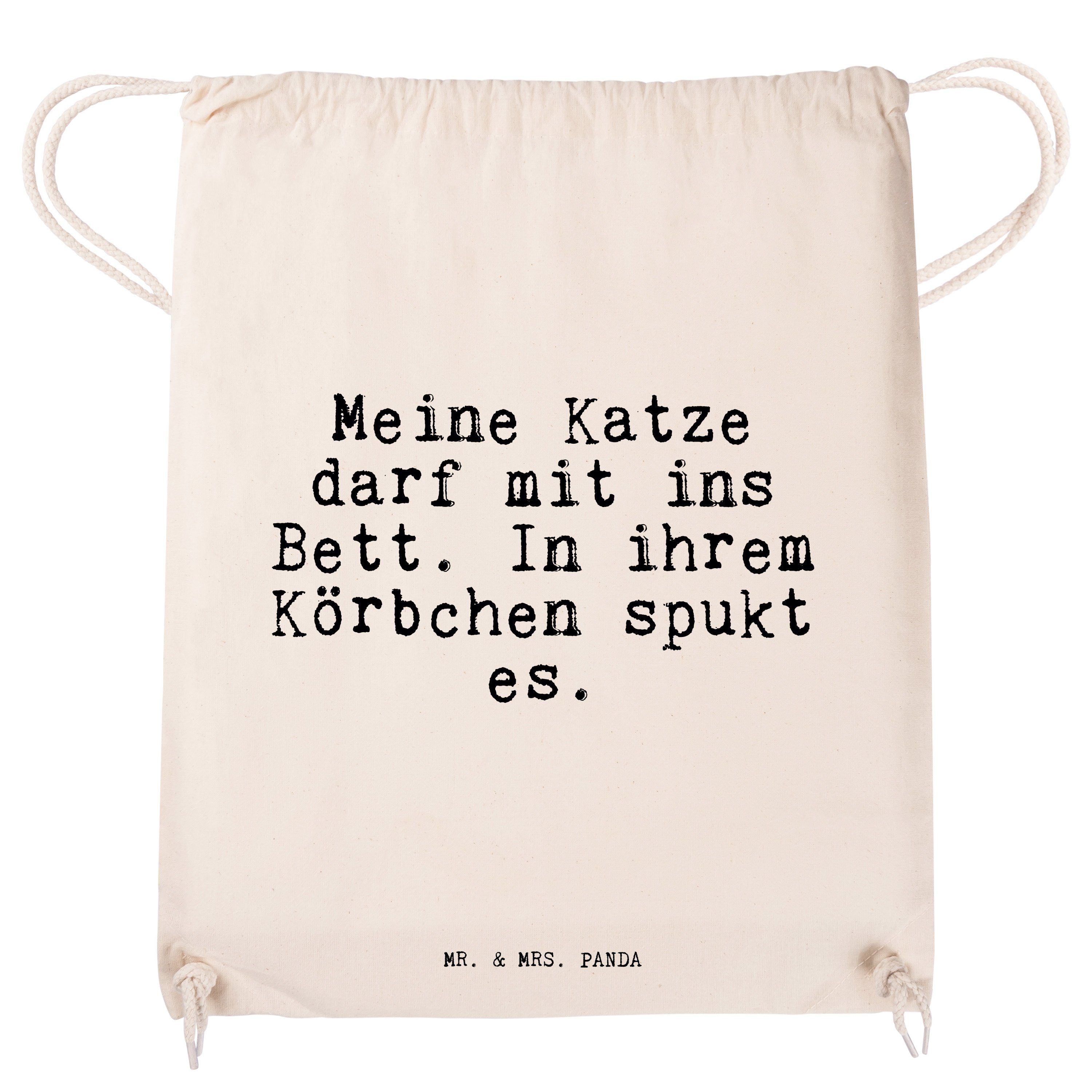 Turnbeutel, Meine Mrs. (1-tlg) Geschenk, - Kater, Sporttasche mit... Katze Transparent & - Panda darf Mr.