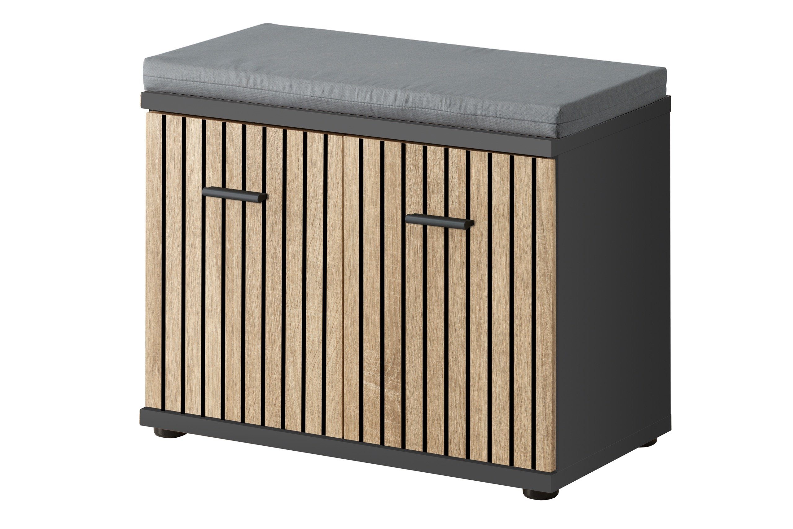 99rooms Schuhschrank Mauro (Sideboard, Schuhschrank) Sitzbank mit Kissen, 2-türig, stehend