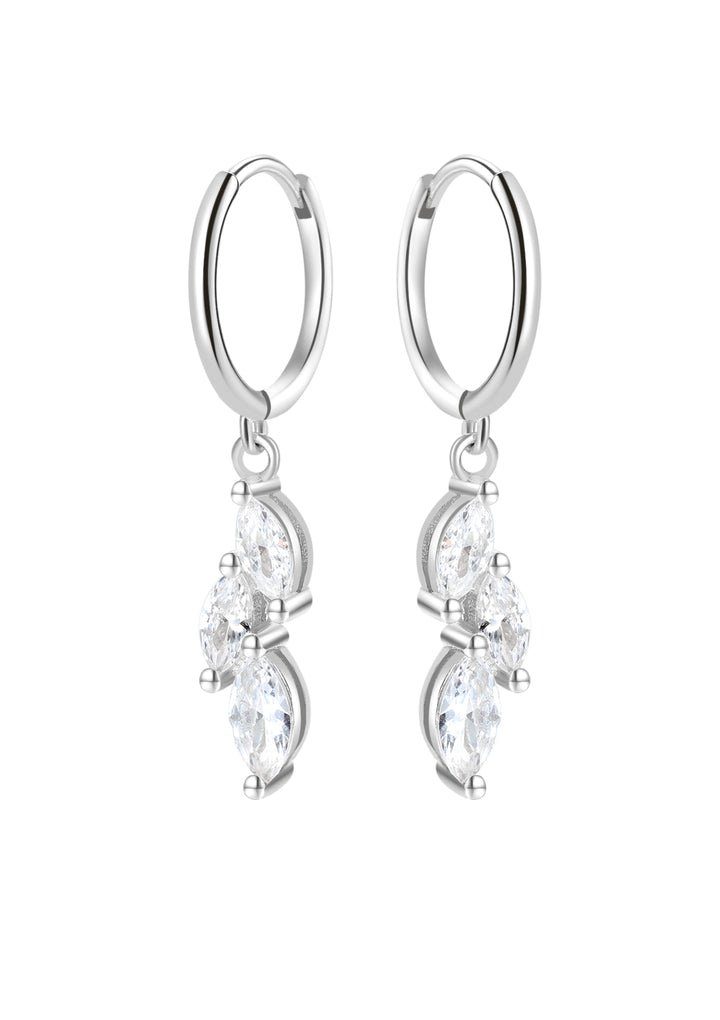 Hey Happiness Paar Ohrhänger Tropfen Kristalle, Damen Silber Ohrringe, Silb günstig online kaufen