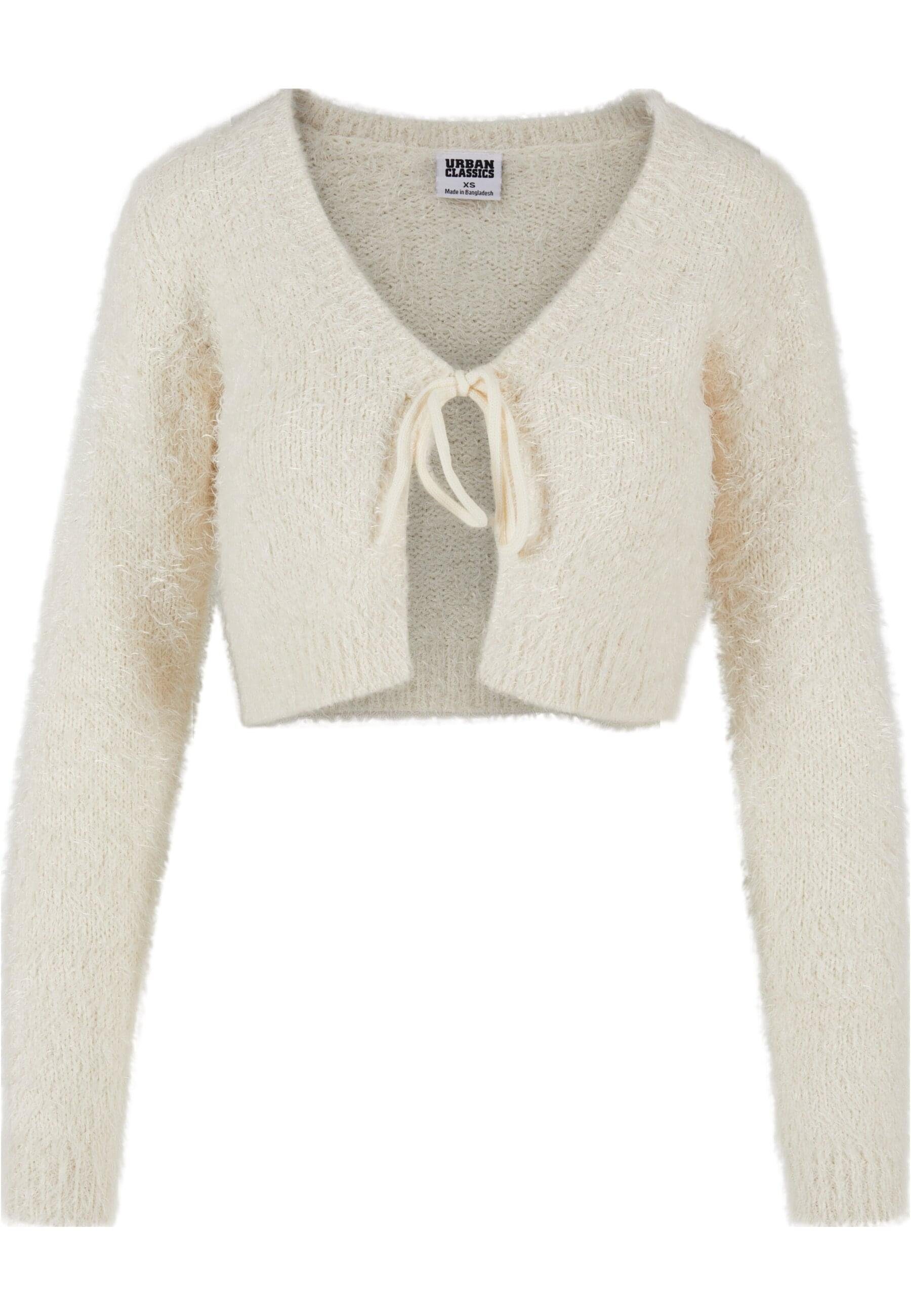 URBAN CLASSICS Strickjacke Urban Classics Damen Ladies Tied Cropped Feather Cardigan (1-tlg)