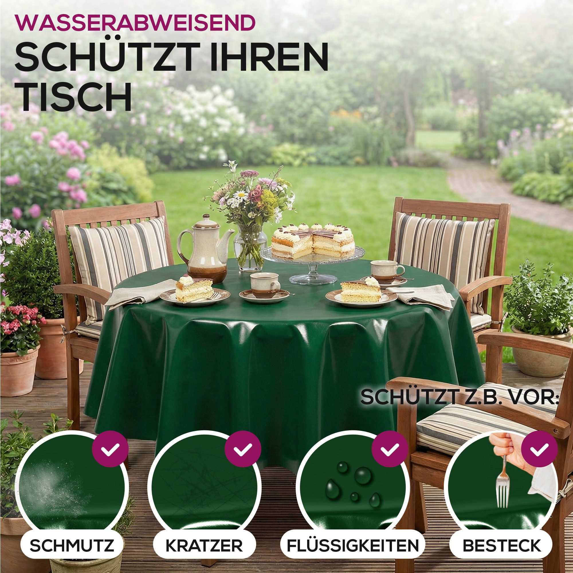 Beautex Tischdecke Wachstuchtischdecke einfarbig abwischbar fleckenabweisend aus uni (1-tlg), Wasserundurchlässig, Strapazierfähig, Zuschneidbar, Pflegeleicht