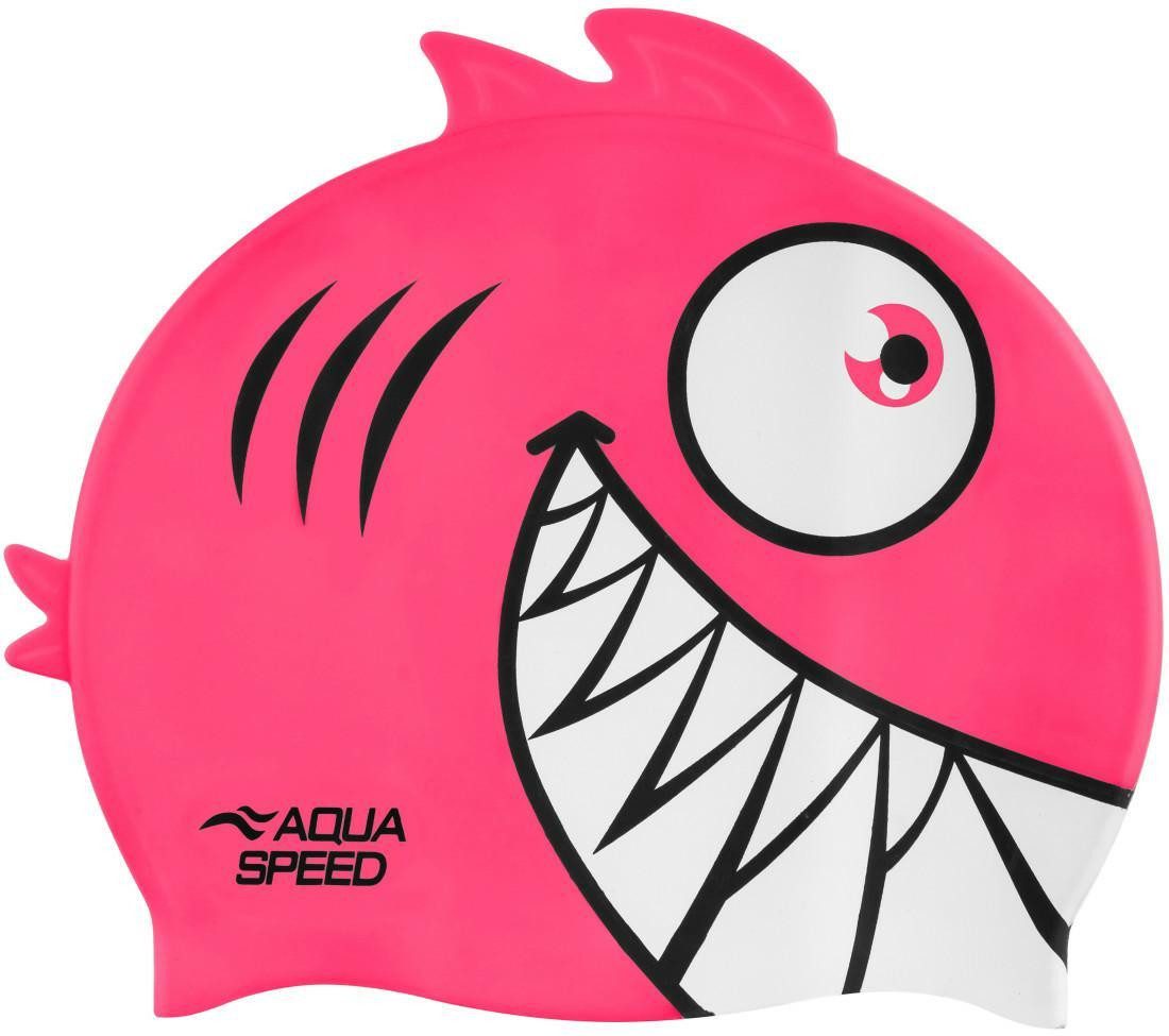 Aqua Speed Badekappe Kinder-Schwimmhaube 3D-Silikonhaube mit Flosse & Finne (Ergonomische Passform – schmiegt sich sanft an & verrutscht nicht), Hält Haare trocken & schützt vor Chlor – ideal für Pool & Strand